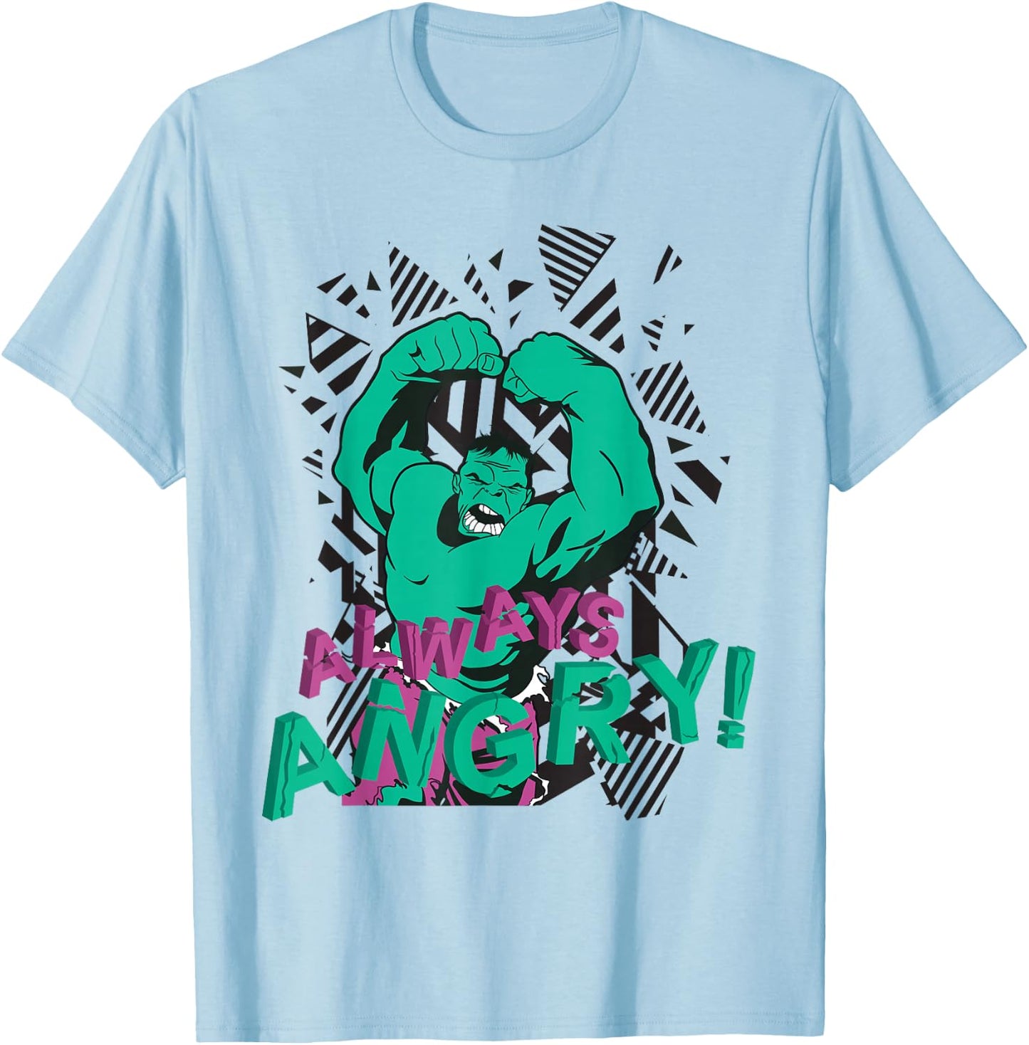 Marvel Hulk Smash 90s Always Angry T-Shirt - T-Shirt | Light Blue