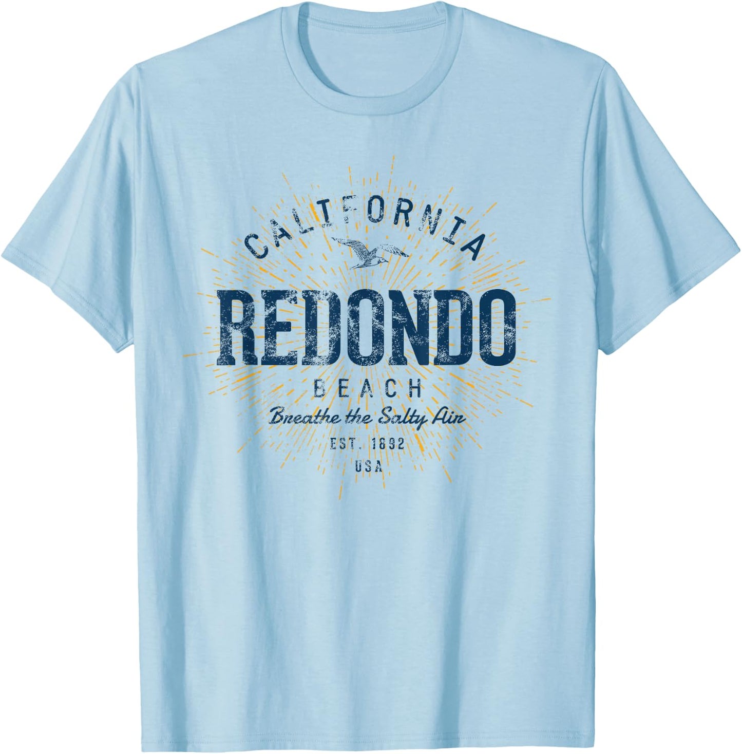 Vintage Redondo Beach Retro T-Shirt - T-Shirt | Light Blue