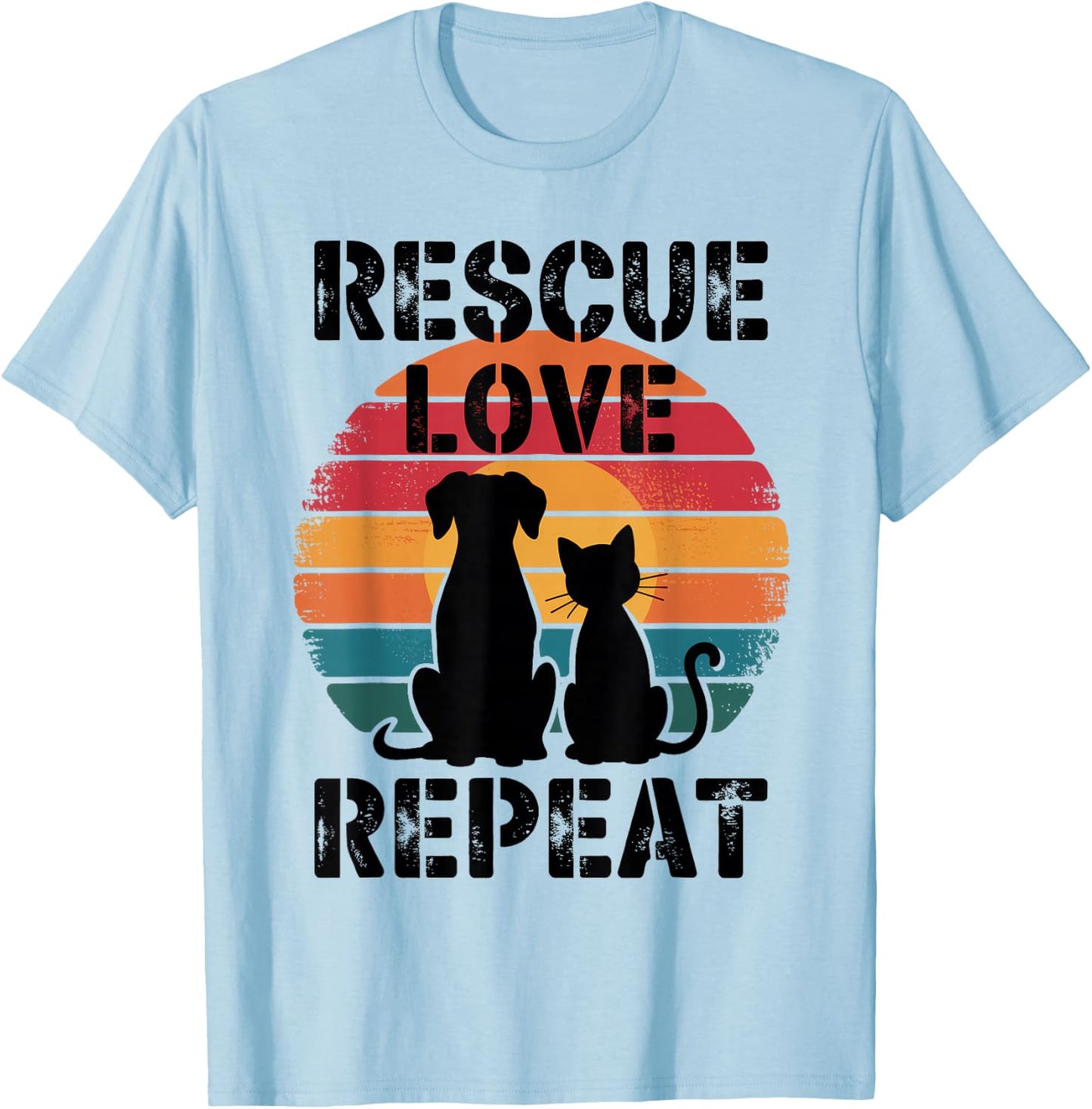Rescue Love Repeat T-Shirt - T-Shirt | Light Blue