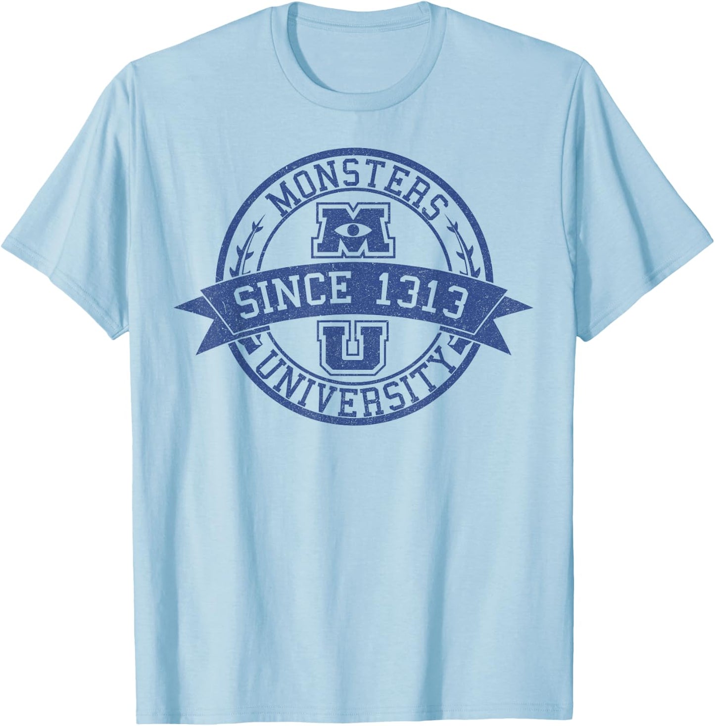 Disney Monsters University Since 1313 Collegiate Badge T-Shirt - T-Shirt | Light Blue