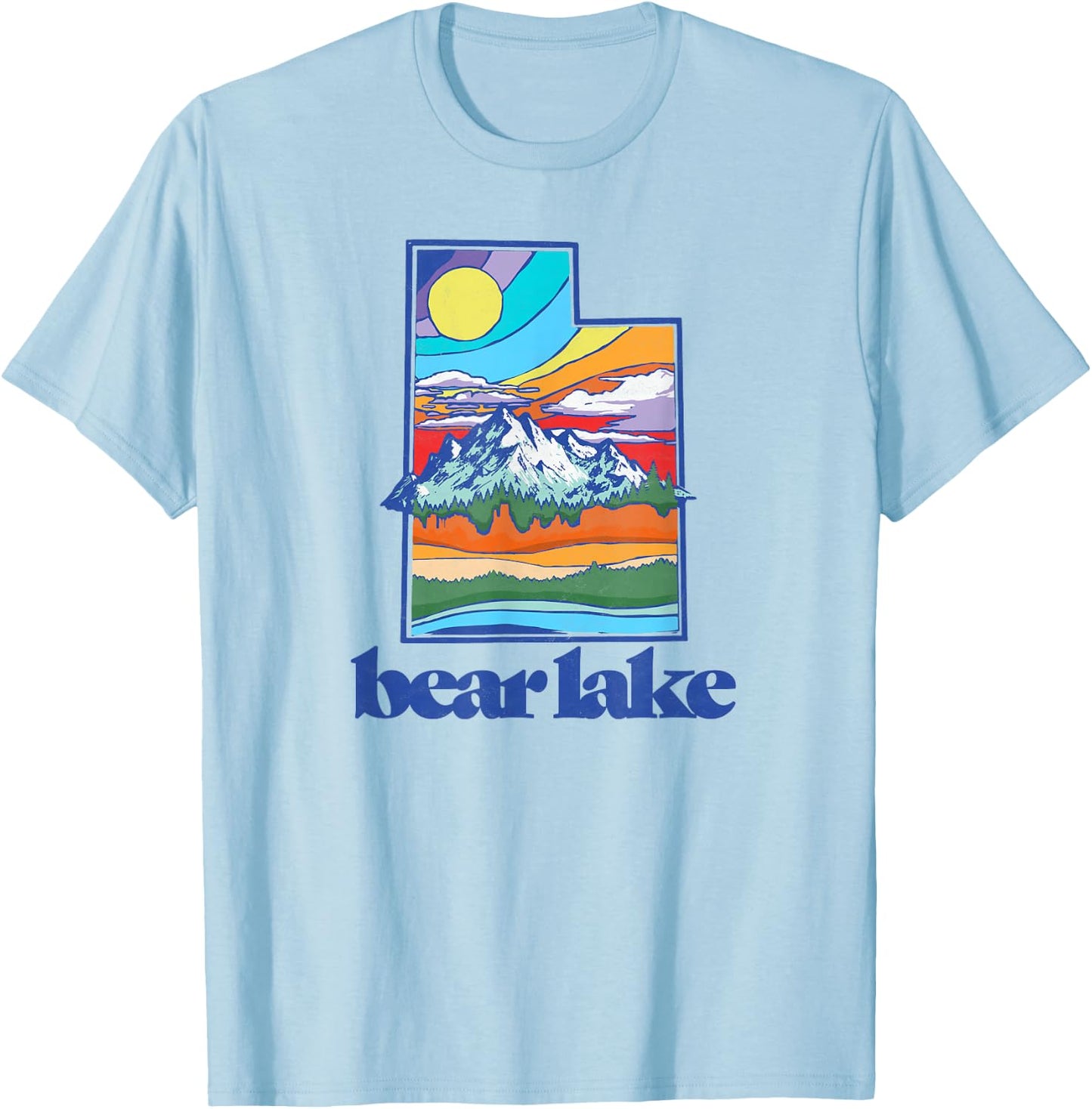 Bear Lake Utah Vintage Nature Outdoor Graphic T-Shirt - T-Shirt | Light Blue