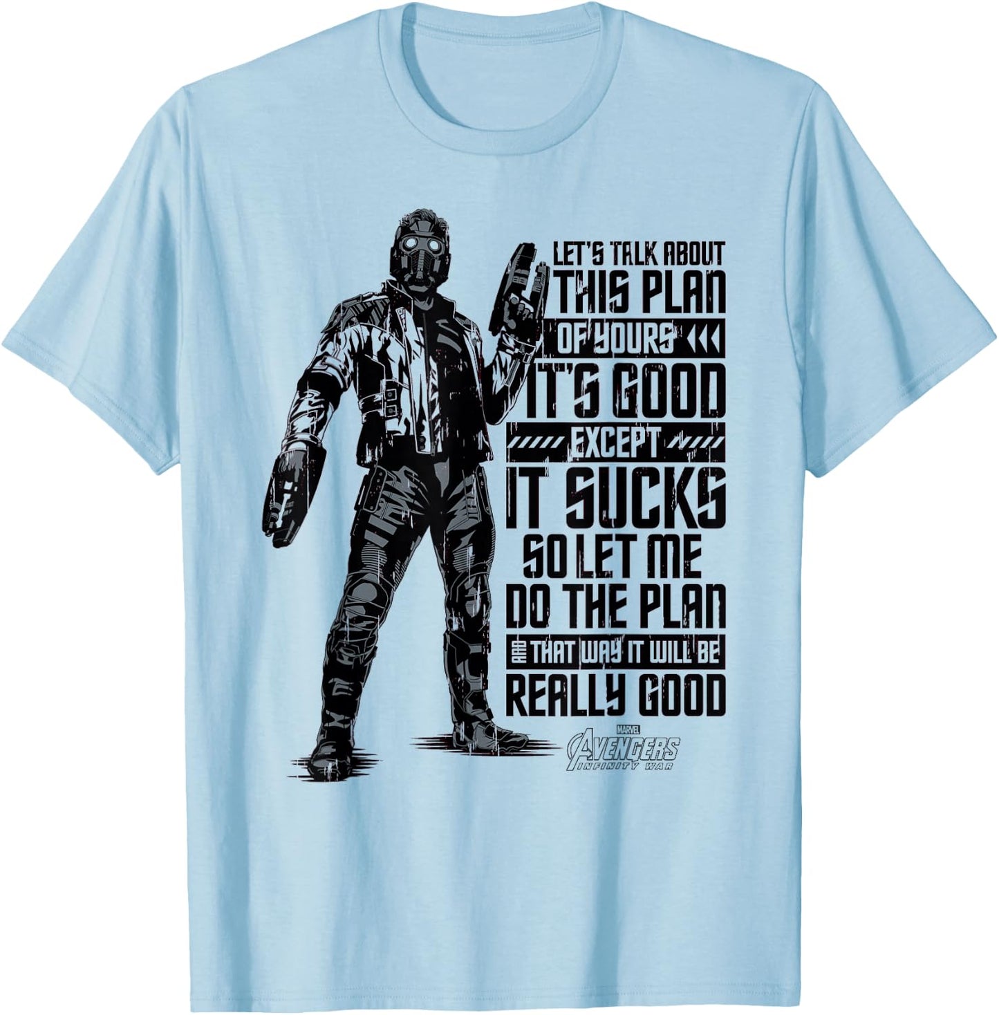 Marvel Infinity War Star-Lord The Plan Graphic T-Shirt - T-Shirt | Light Blue