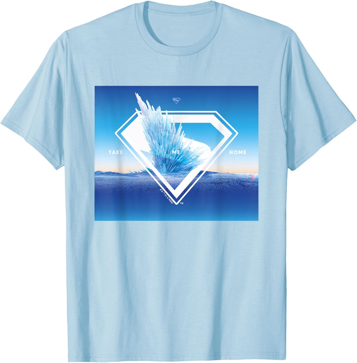 Superman (2025 Movie) Fortress of Solitude Take Me Home T-Shirt - T-Shirt | Light Blue