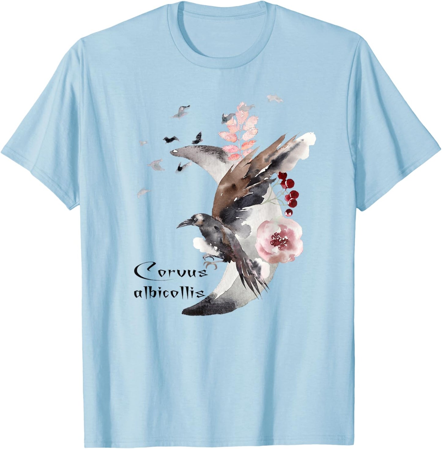 Perfect Raven Crow Bird Gift|Edgar Poe Latin Lovers T Shirt T-Shirt - T-Shirt | Light Blue