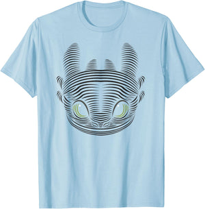How to Train Your Dragon 3 Toothless Large Face T-Shirt - T-Shirt | Light Blue