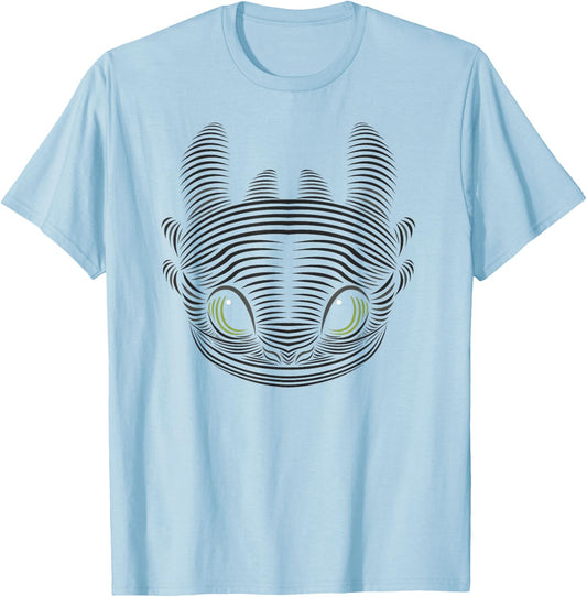 How to Train Your Dragon 3 Toothless Large Face T-Shirt - T-Shirt | Light Blue