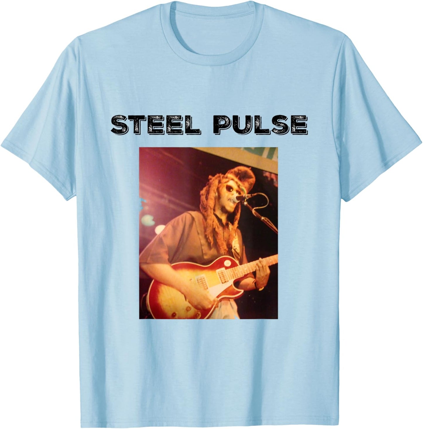 STEEL PULSE REGGAE CONCERT SHIRT David Hinds Guitar T-Shirt - T-Shirt | Light Blue
