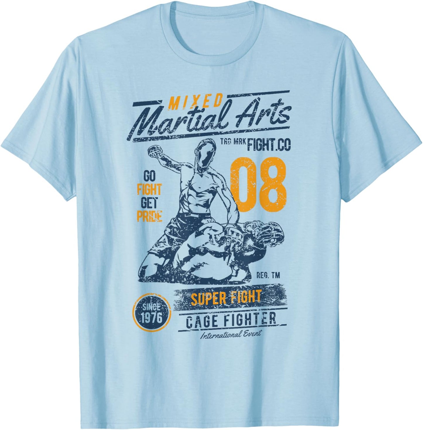 Vintage Retro MMA Outfit Men Mixed Martial Arts T-Shirt - T-Shirt | Light Blue