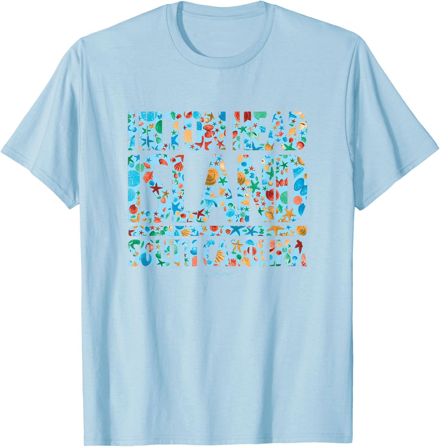 JCombs: Hilton Head Island, SC, Seashell Medley T-Shirt - T-Shirt | Light Blue