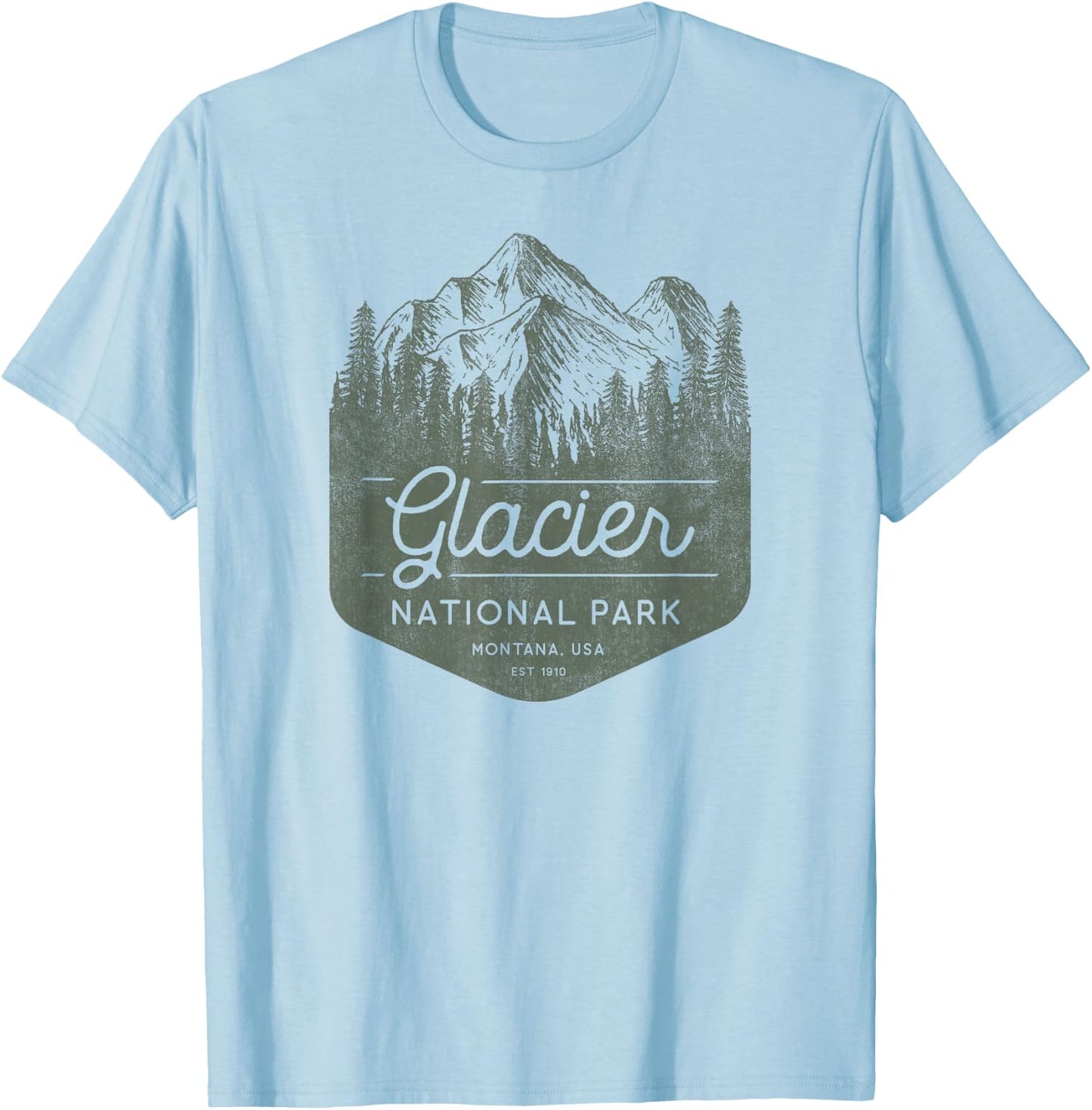 Glacier National Park Shirt - Montana T-Shirt - T-Shirt | Light Blue