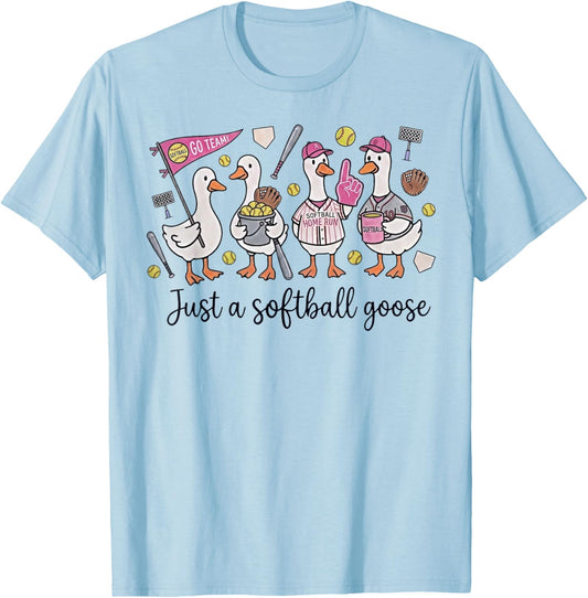 Just a Softball Goose T-Shirt - T-Shirt | Light Blue