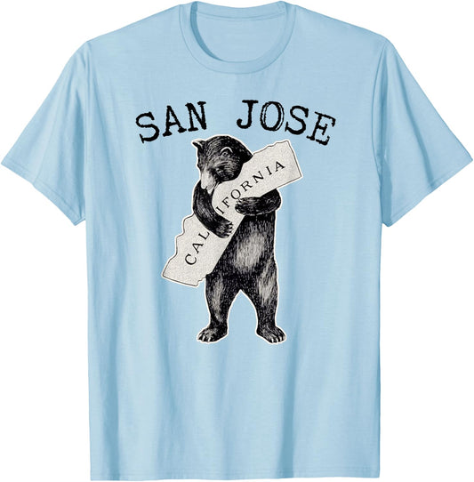 Retro I Love California Shirt Art-Vintage Cali Bear San Jose T-Shirt - T-Shirt | Light Blue
