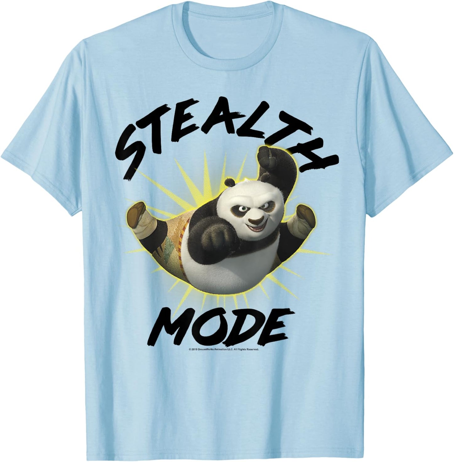 Kung Fu Panda Stealth Mode Po Portrait T-Shirt - T-Shirt | Light Blue