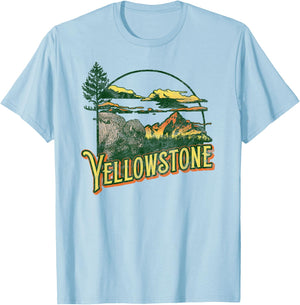 Vintage Yellowstone National Park Retro T-Shirt - T-Shirt | Light Blue