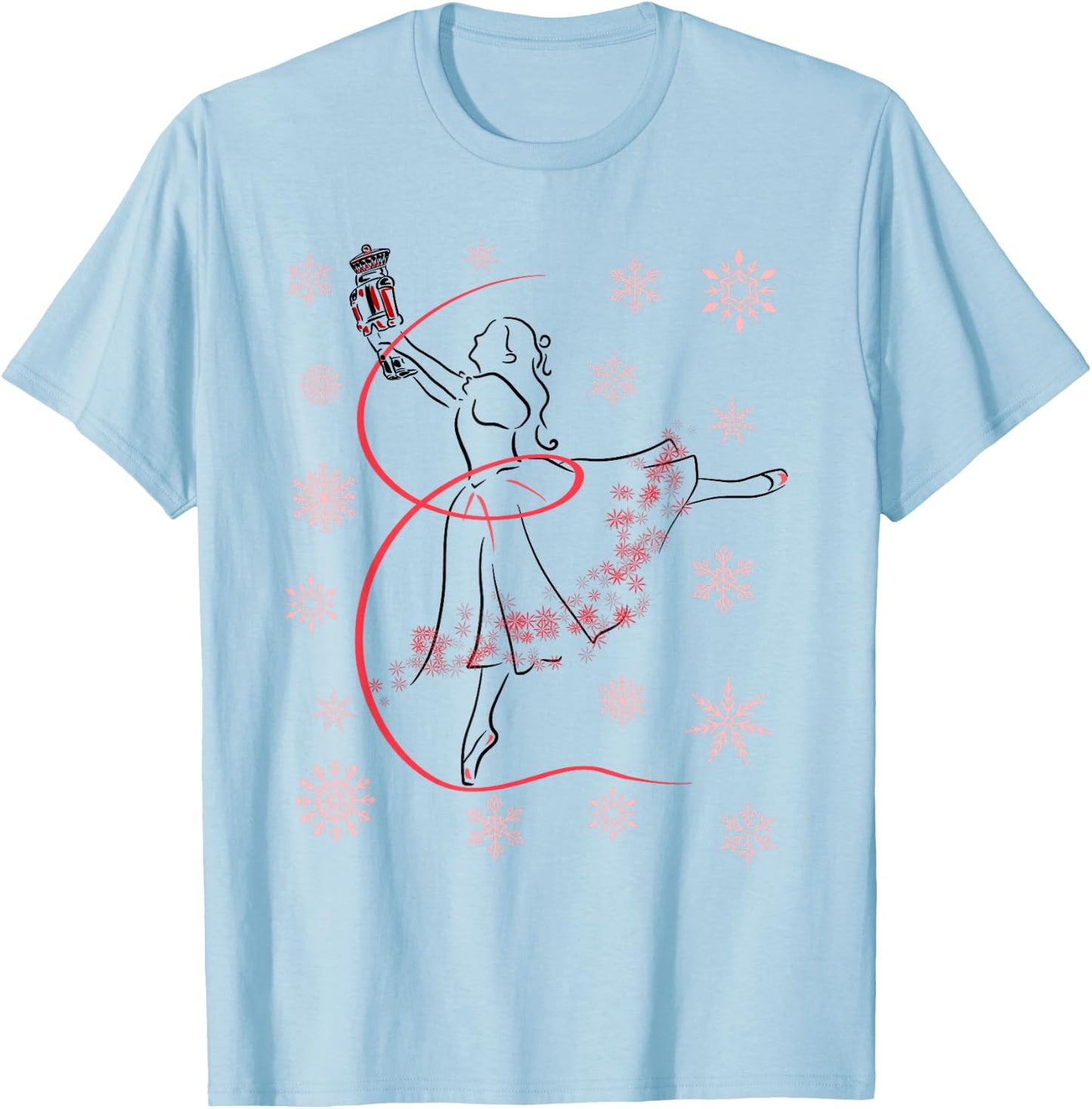 The Nutcracker Ballet and Clara Christmas Holiday Dance T-Shirt - T-Shirt | Light Blue