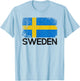 Swedish Flag | Vintage Made In Sweden Gift T-Shirt - T-Shirt | Light Blue