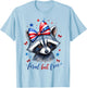 Feral But Free Funny Cute Raccoon 4th Of July Women Girls T-Shirt - T-Shirt | Light Blue