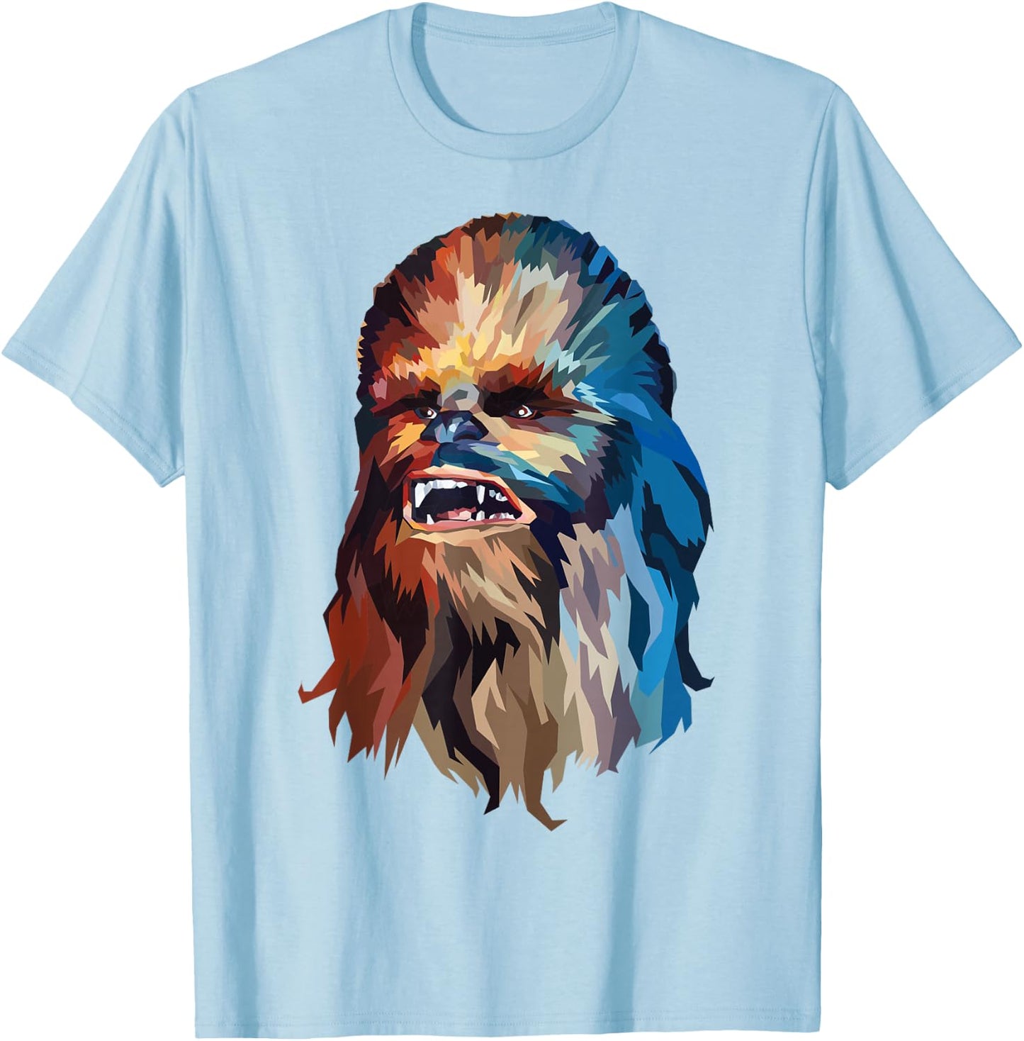 Star Wars Chewbacca Awesome Geometric Style Chewie Portrait T-Shirt - T-Shirt | Light Blue