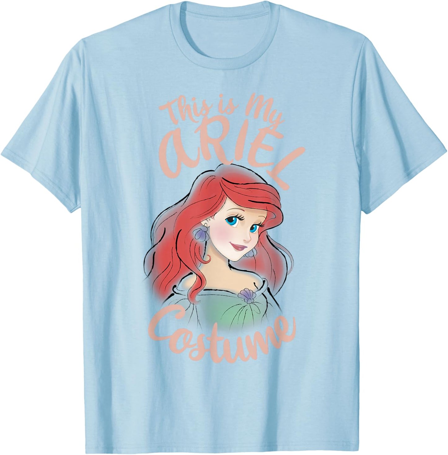 Disney The Little Mermaid Ariel This is My Costume Halloween T-Shirt - T-Shirt | Light Blue
