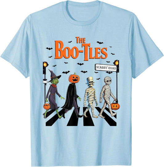 Boo-tles Halloween, Scary Road Spooky, Trick Or Treat Party T-Shirt - T-Shirt | Light Blue