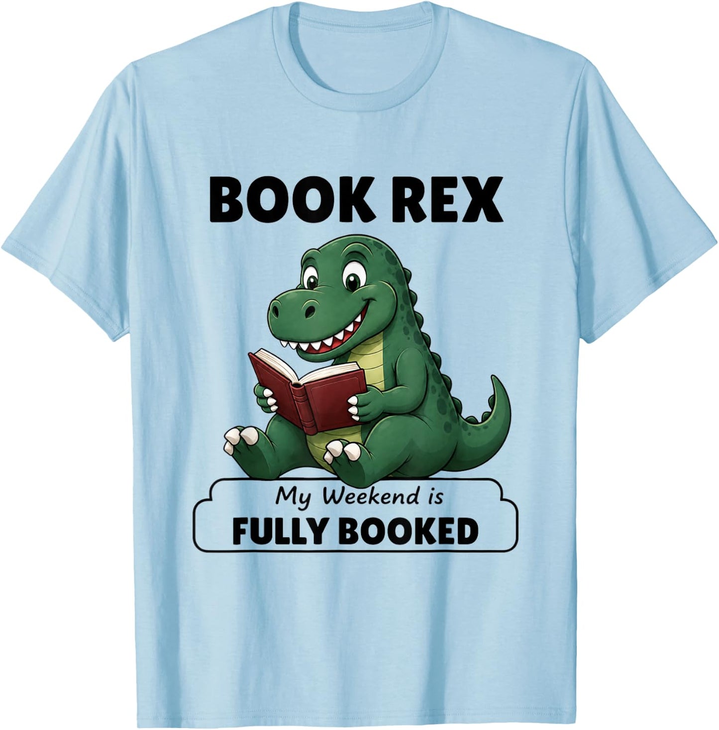 Funny Reading Dinosaur Gift Book Lovers T-Shirt - T-Shirt | Light Blue