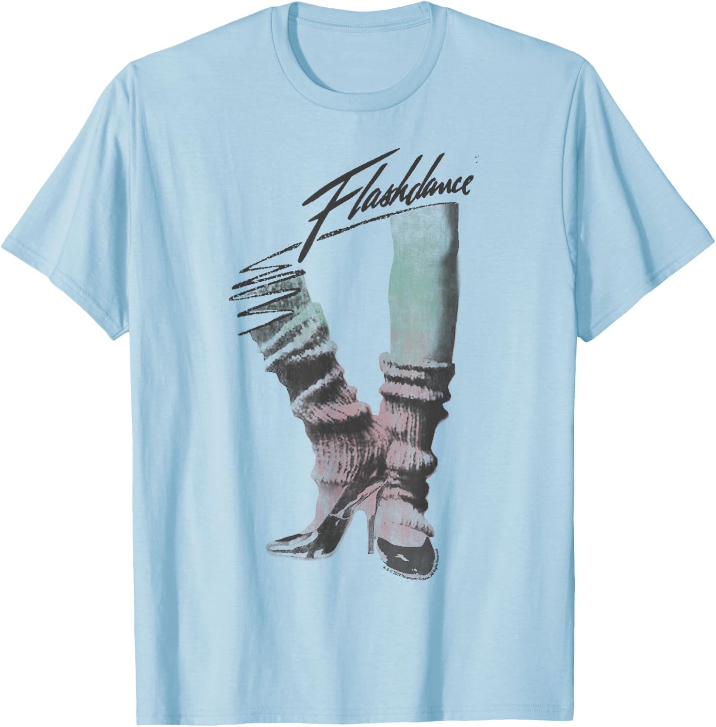 Flashdance Dancing Shoes Title Logo T-Shirt - T-Shirt | Light Blue