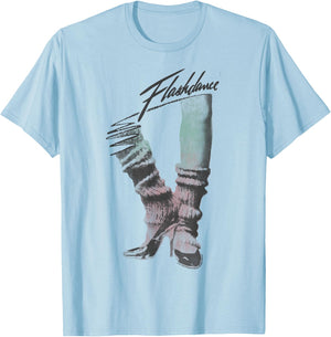 Flashdance Dancing Shoes Title Logo T-Shirt - T-Shirt | Light Blue