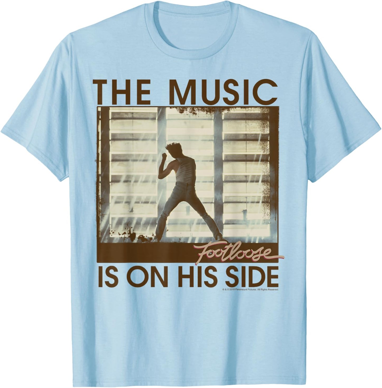 Footloose The Music Is On His Side Poster T-Shirt - T-Shirt | Light Blue