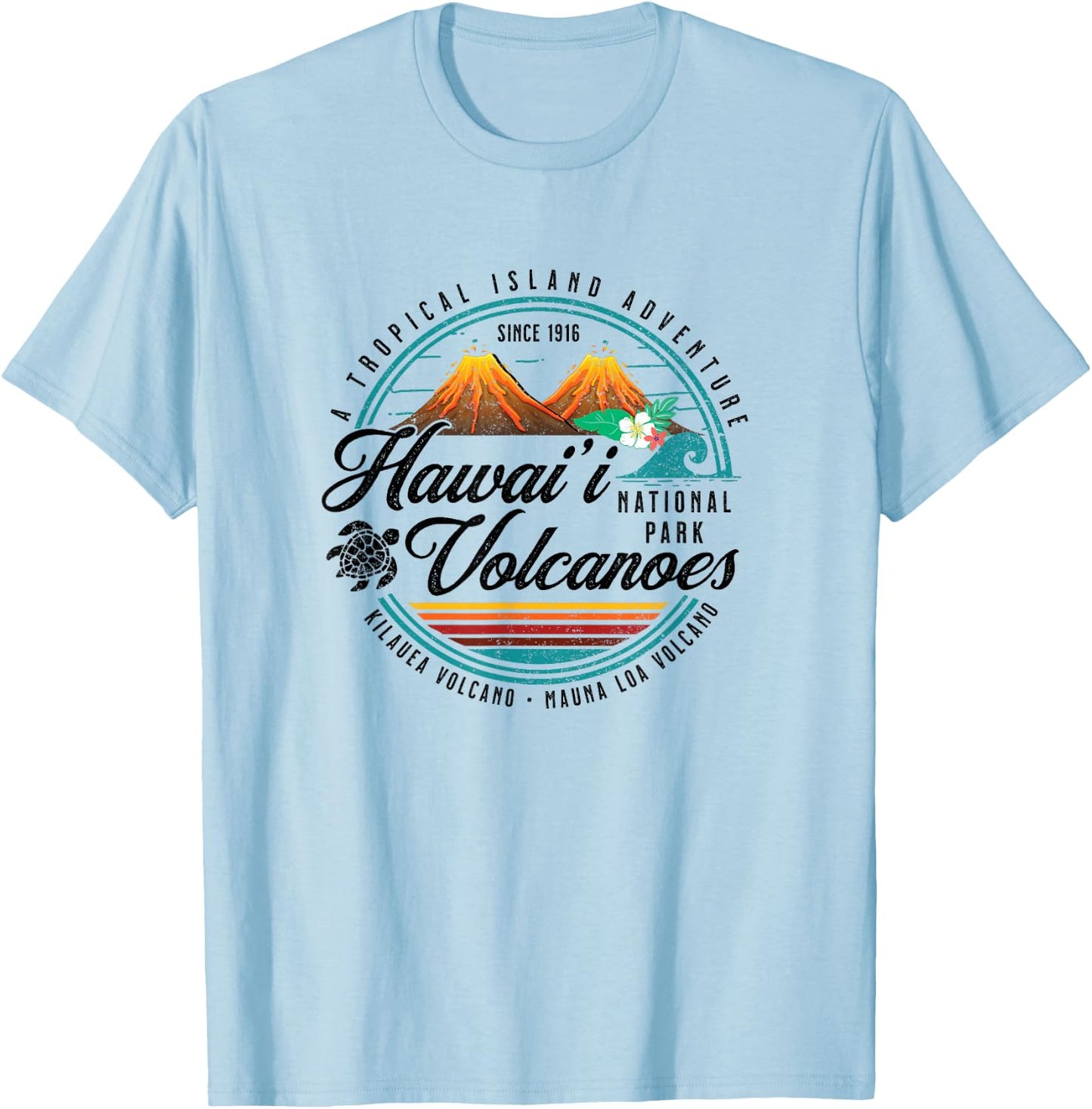 Hawaii Volcanoes National Park Kilauea Mauna Loa Souvenir T-Shirt - T-Shirt | Light Blue