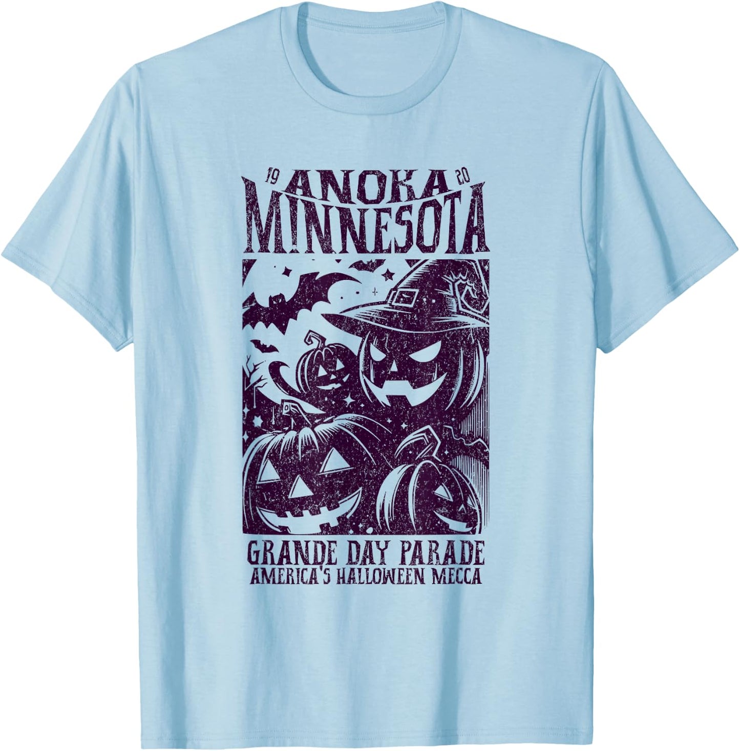 Anoka Minnesota Since 1920 Grande Day Parade Halloween Mecca T-Shirt - T-Shirt | Light Blue