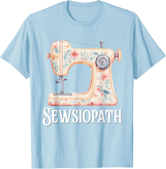 Funny Sewing Quilting Crafter Tailor Crafting Shop Sewsiopath - Blue, Small, Short Sleeve, , Vintage, Polyester 100%, -Kids T-Shirt - T-Shirt | Light Blue