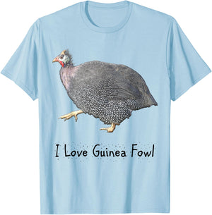 I love guinea fowl keets & poultry & bird lovers funny T-Shirt - T-Shirt | Light Blue