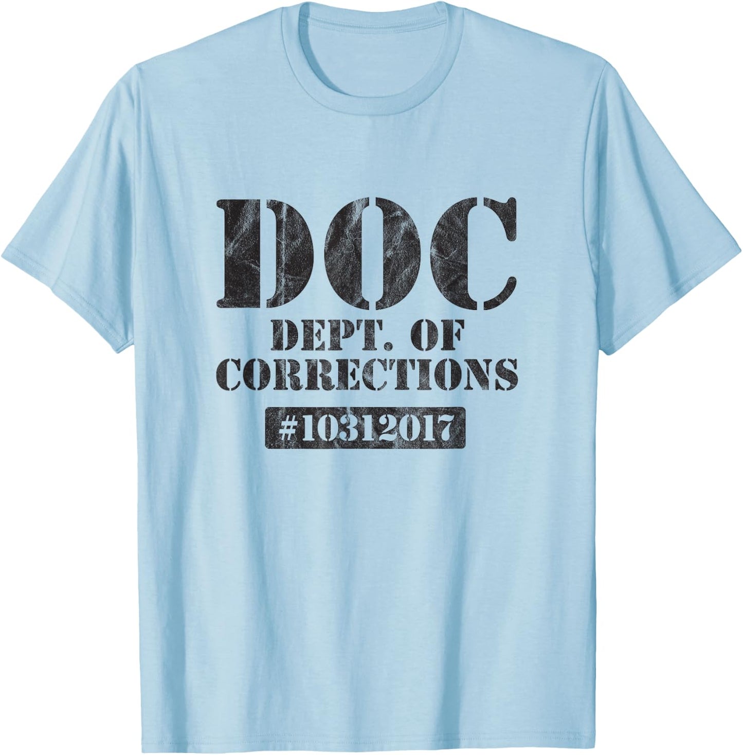 Dept of Corrections Halloween Inmate Costume Party Funny T-Shirt - T-Shirt | Light Blue