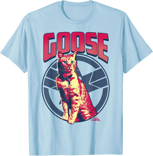 Captain Marvel Goose Tonal Portrait Symbol Graphic T-Shirt - T-Shirt | Light Blue