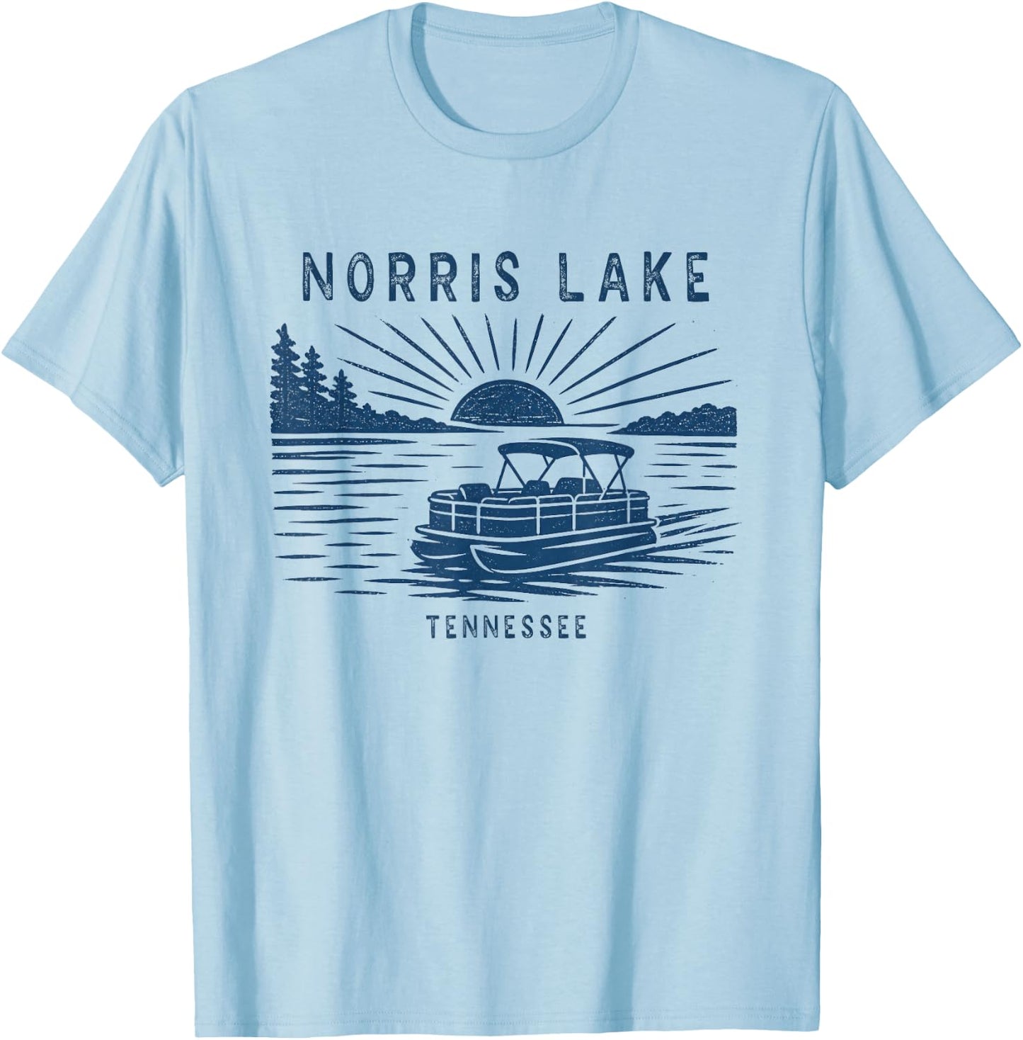 Vintage Norris Lake Tennessee Outdoors Vacation T-Shirt - T-Shirt | Light Blue