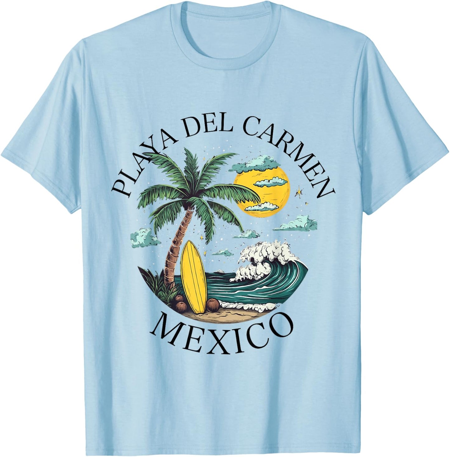 Playa Del Carmen Mexico Souvenir Mexican Vacation Men Women T-Shirt - T-Shirt | Light Blue