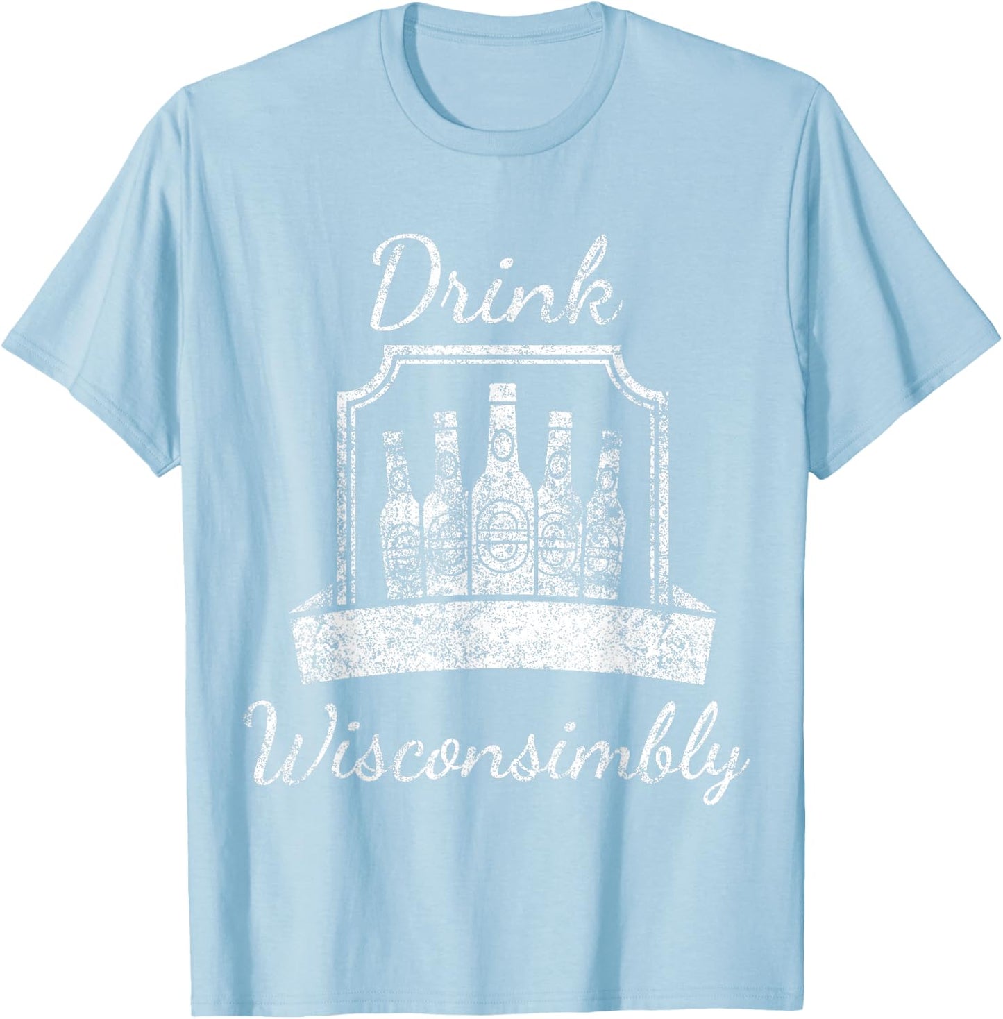 Vintage - Drink Wisconsimbly - St. Patrick's T-Shirt - T-Shirt | Light Blue