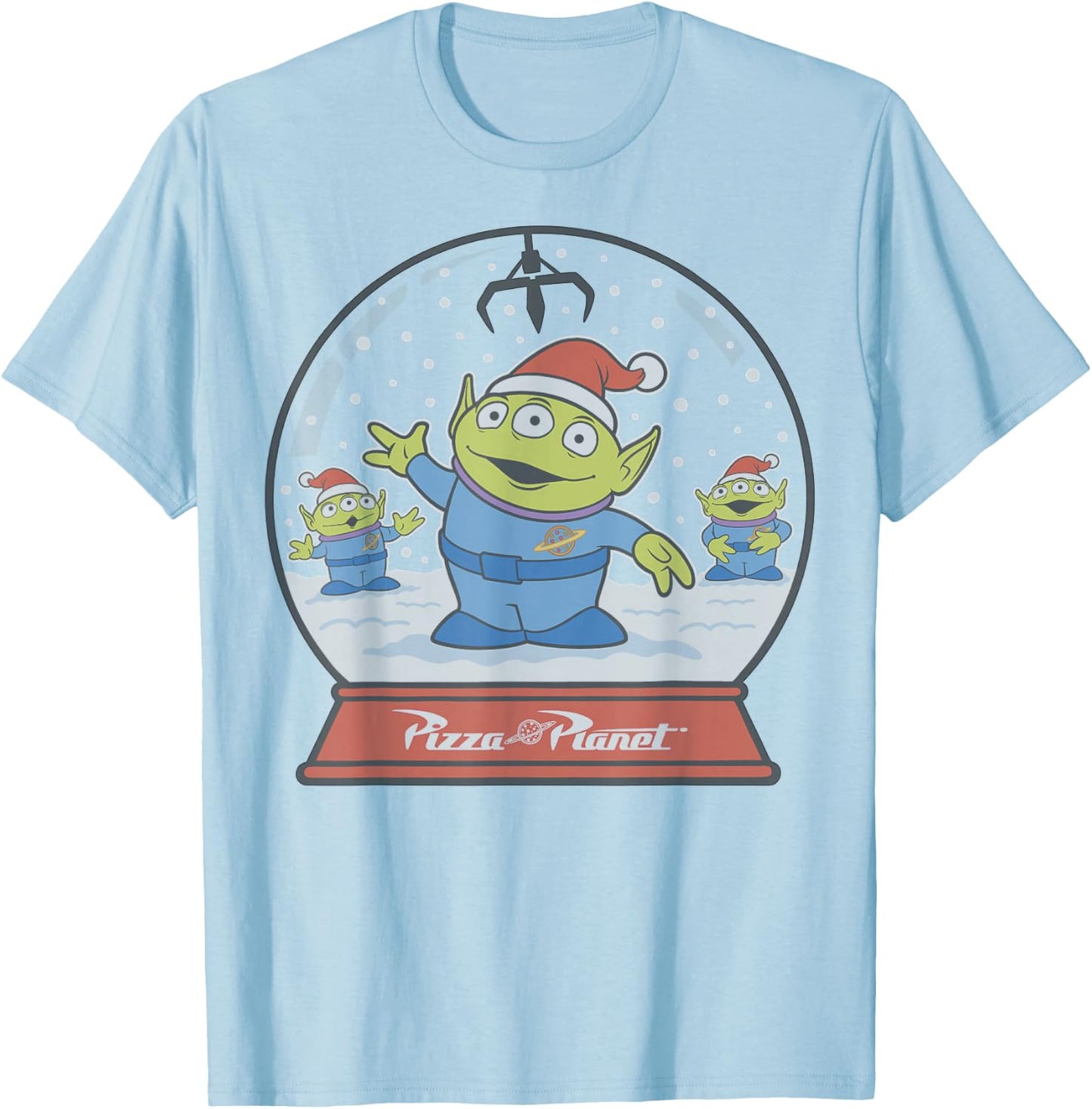 Disney Pixar Toy Story Alien Claw Snowglobe Christmas T-Shirt - T-Shirt | Light Blue