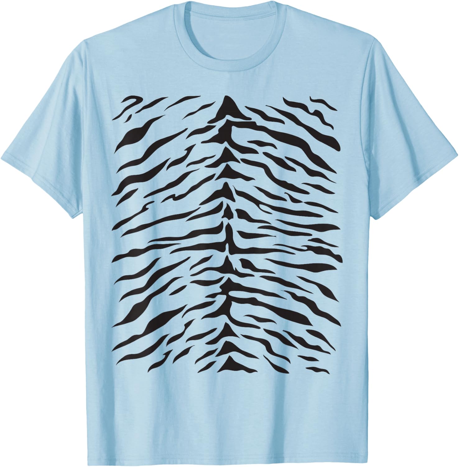 White Tiger Print Cute Costume Idea Stripes Pattern T-Shirt - T-Shirt | Light Blue