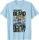 With Great Beard Comes Great Responsibility Funny T-Shirt - T-Shirt | Light Blue