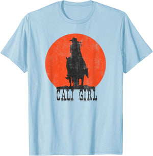 CALI GIRL California Horse Girl Vintage Retro Gift T-Shirt - T-Shirt | Light Blue