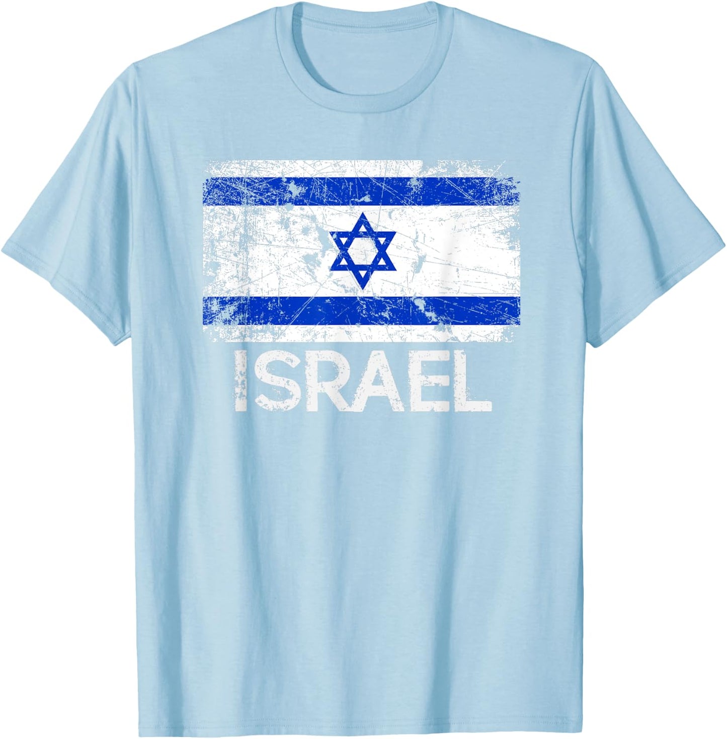 Israeli Flag | Vintage Made in Israel Gift T-Shirt - T-Shirt | Light Blue