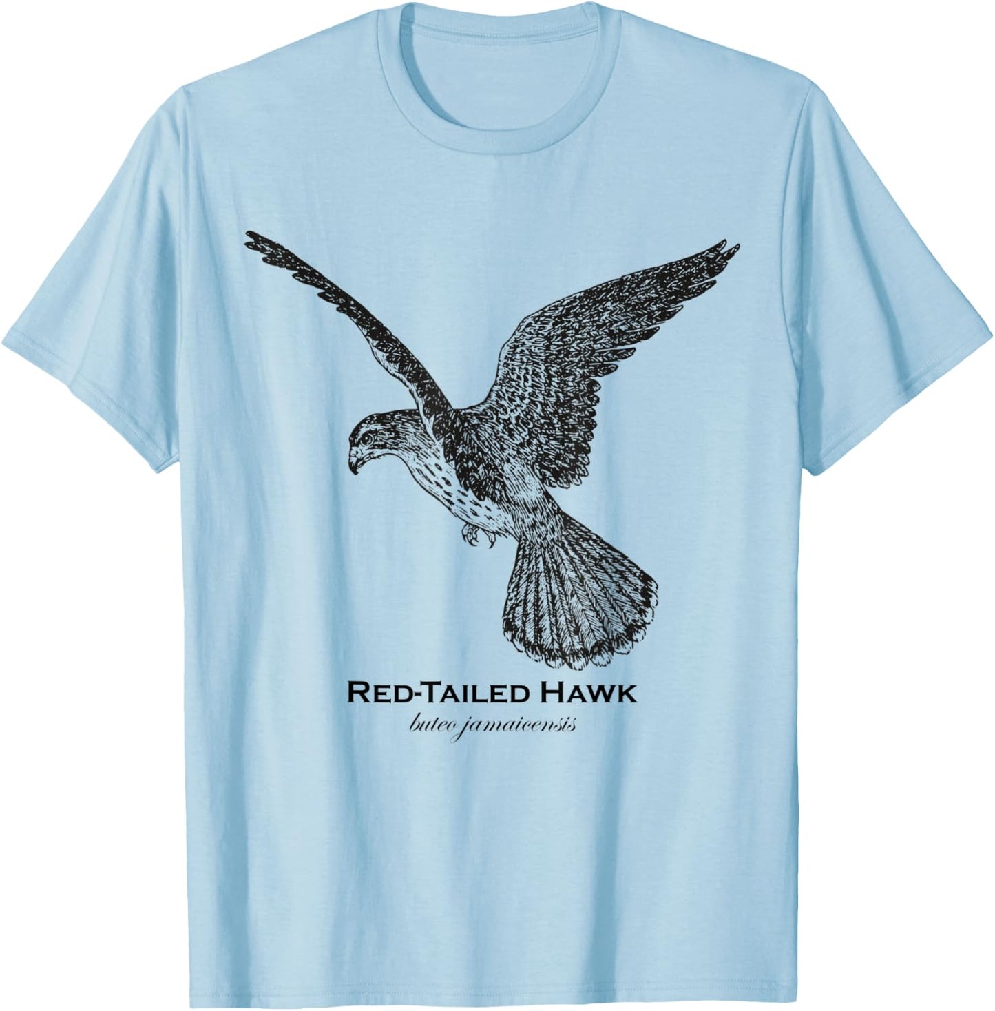 Vintage Animal Retro Wildlife Red-Tailed Hawk T-Shirt - T-Shirt | Light Blue