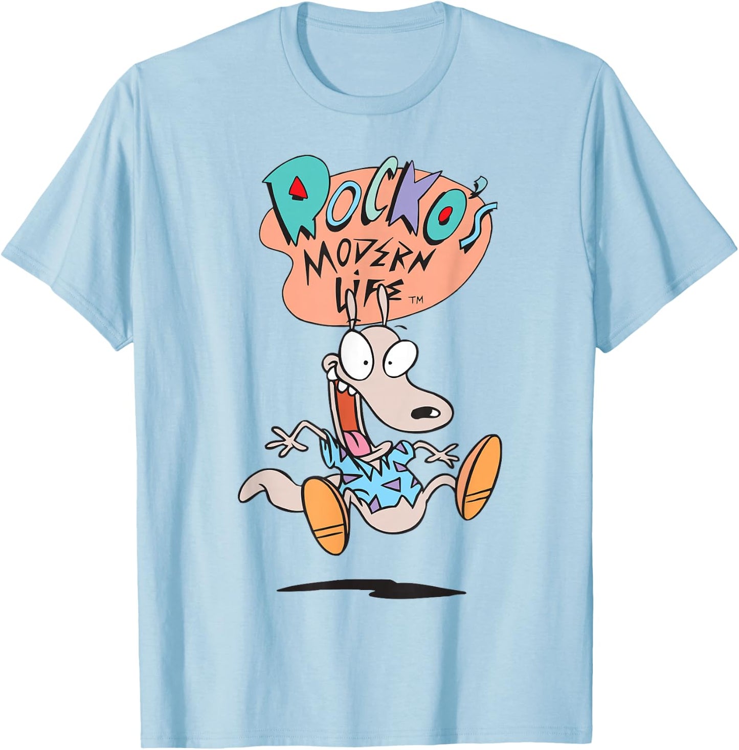 Rocko Modern Life Rocko Jumping Graphic T- Shirts T-Shirt - T-Shirt | Light Blue