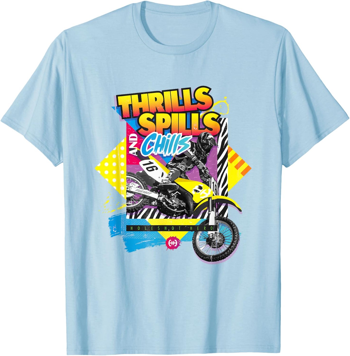1990's Retro Motocross , Motorcycle Racing T-Shirt - T-Shirt | Light Blue