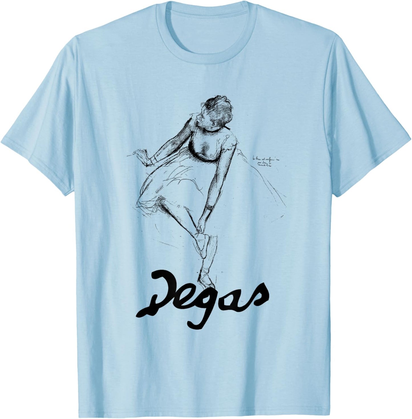 Edgar Degas Dancer Adjusting Her Slipper T-Shirt - T-Shirt | Light Blue