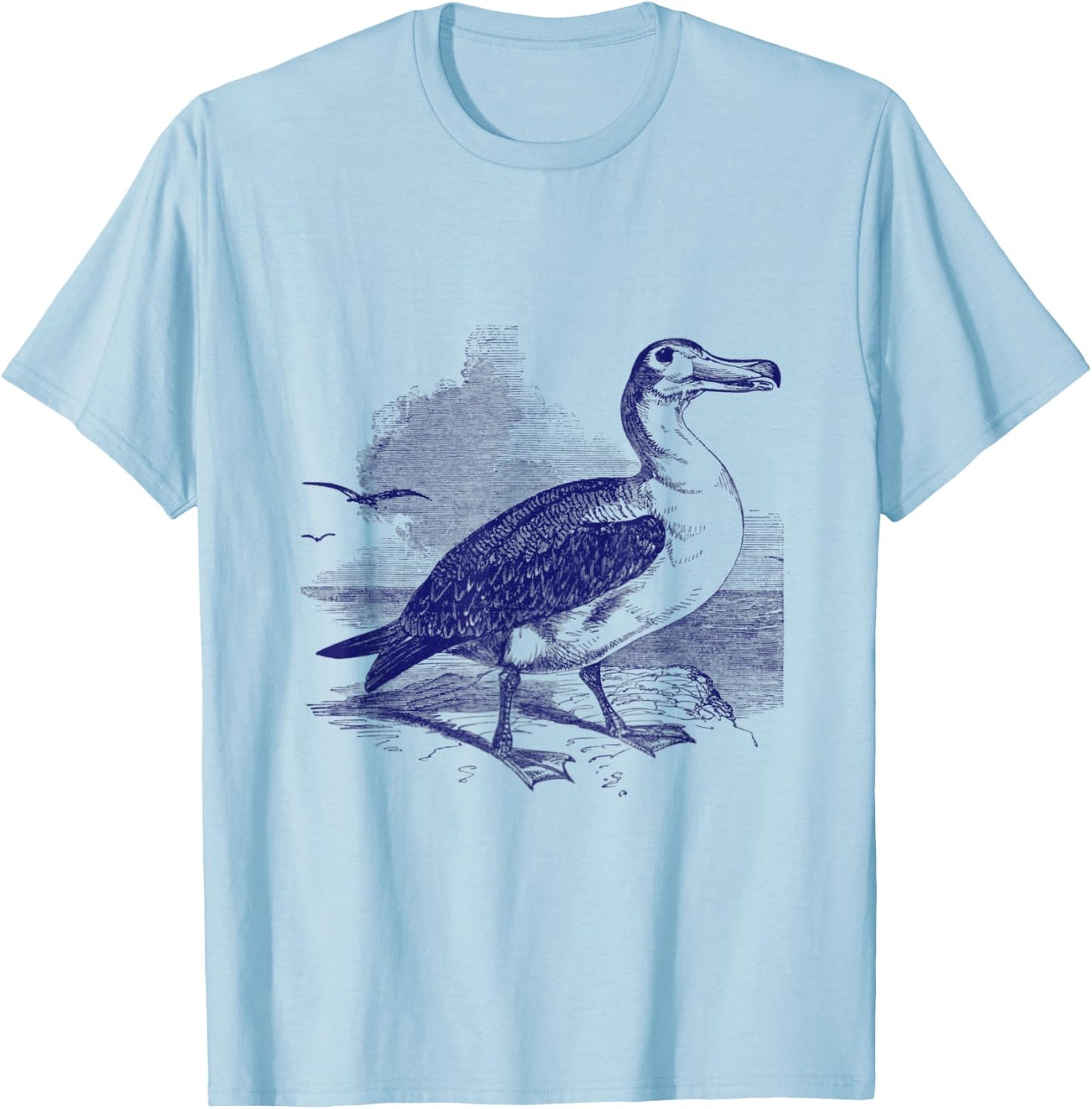 Albatross . Vintage Nature Sea Bird T-Shirt - T-Shirt | Light Blue