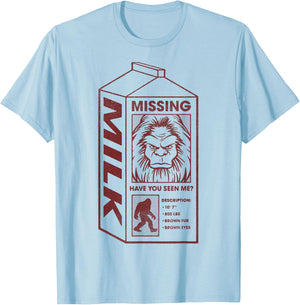 Milk Carton Missing Bigfoot T-Shirt - T-Shirt | Light Blue