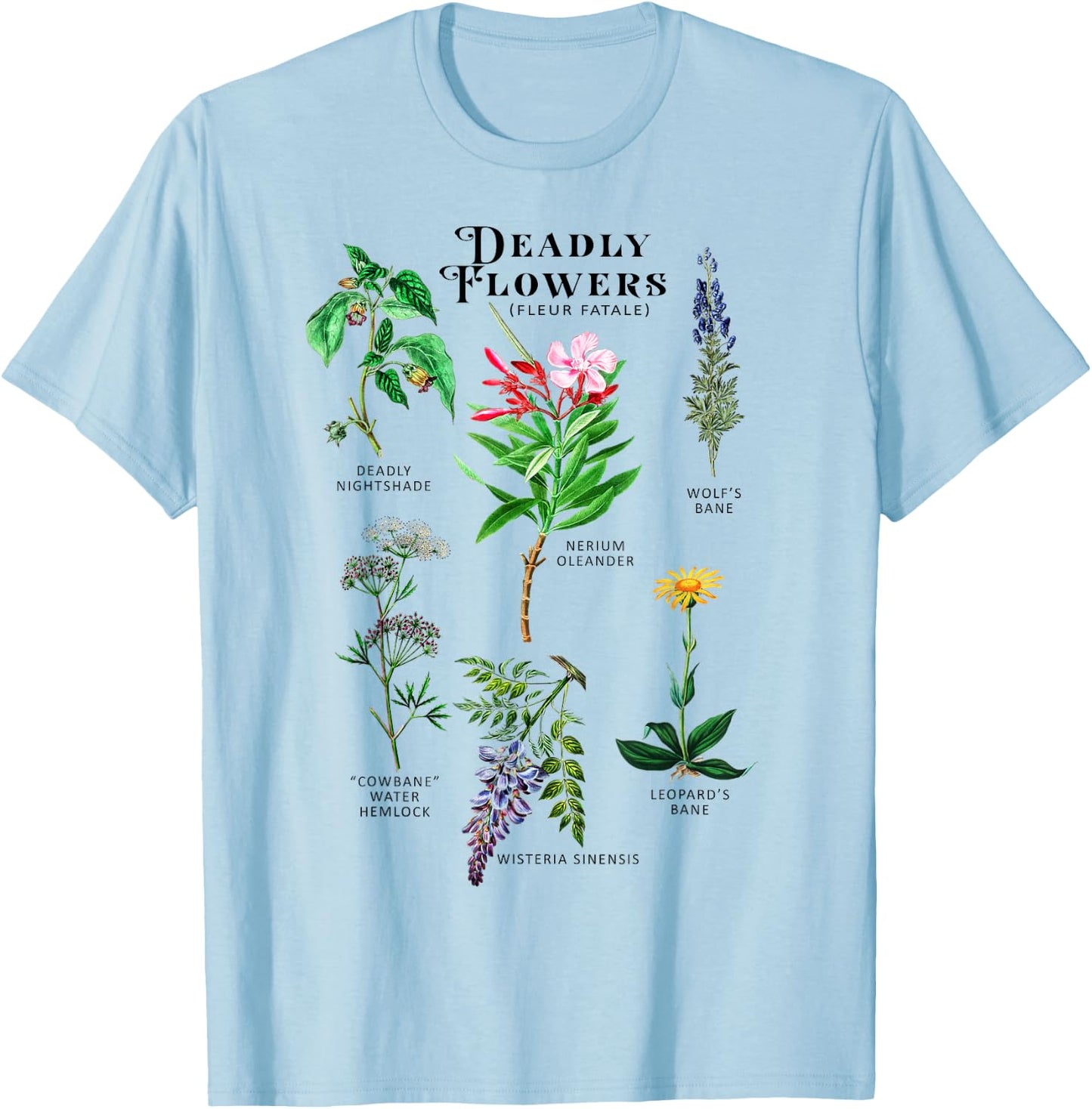 Poisonous Flowers Fleur Fatale Plant Halloween Gift T-Shirt - T-Shirt | Light Blue