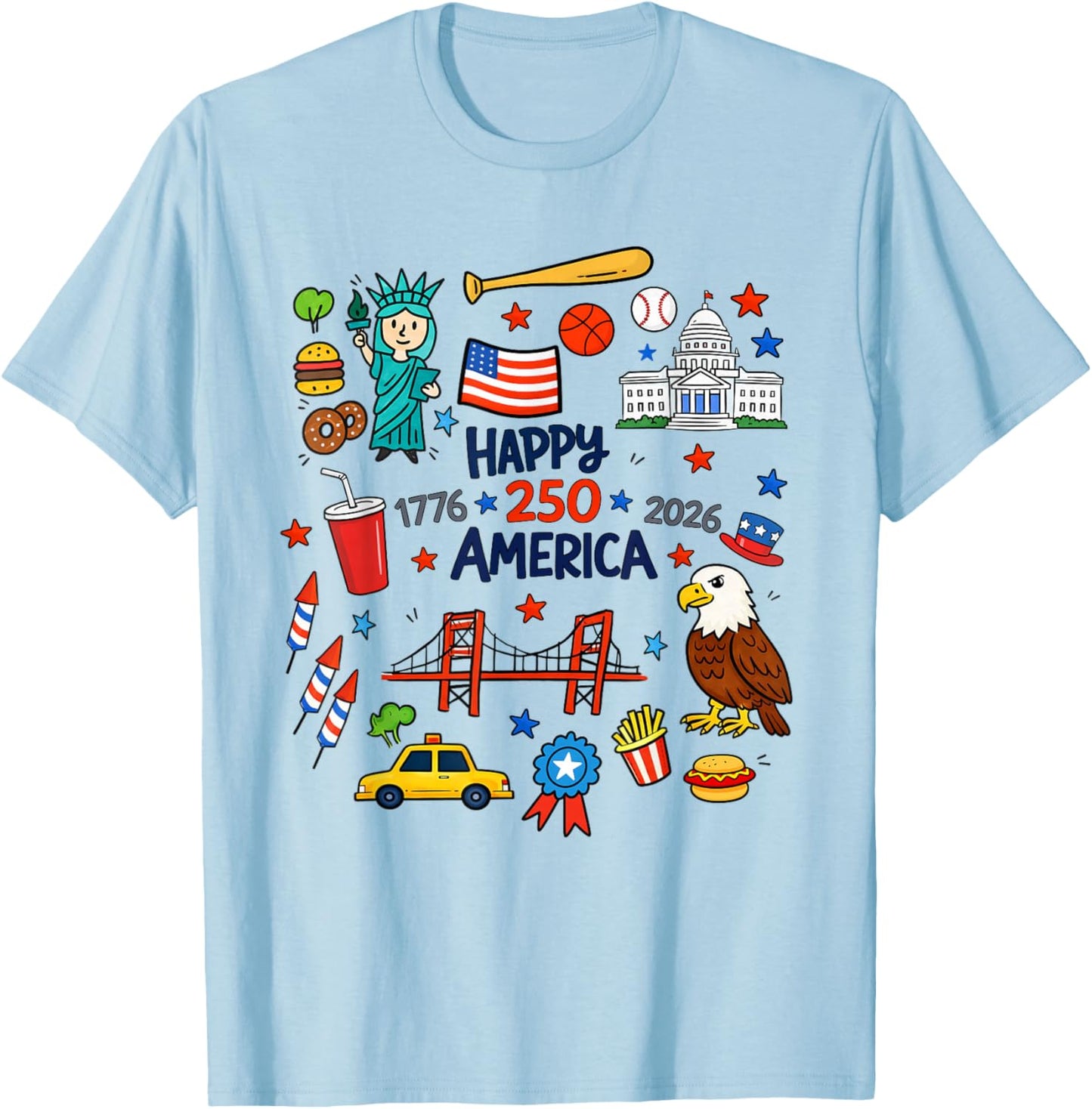 250 Years USA American 250th Toddler Boys T-Shirt - T-Shirt | Light Blue